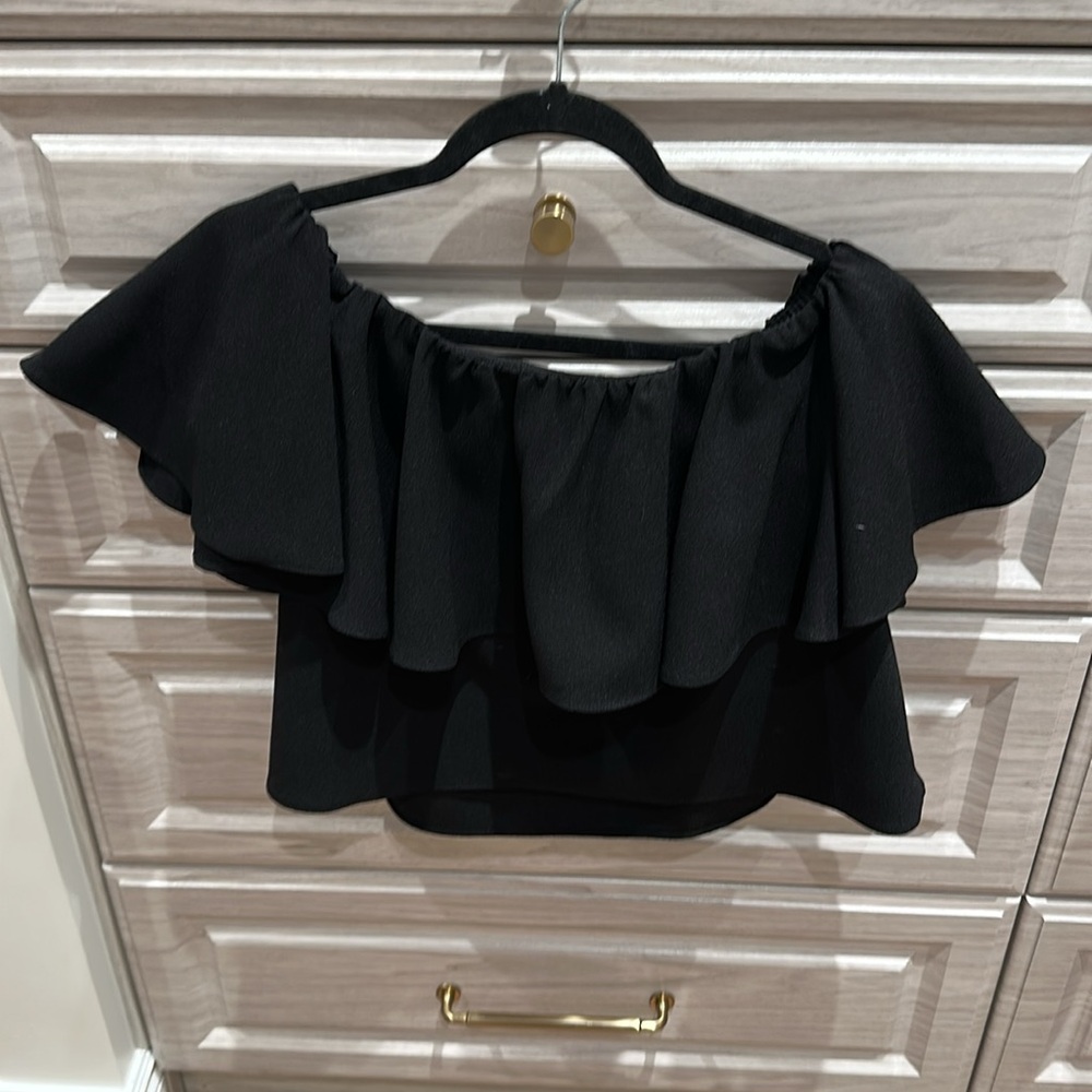 Elegant Black Off-Shoulder Women's Top